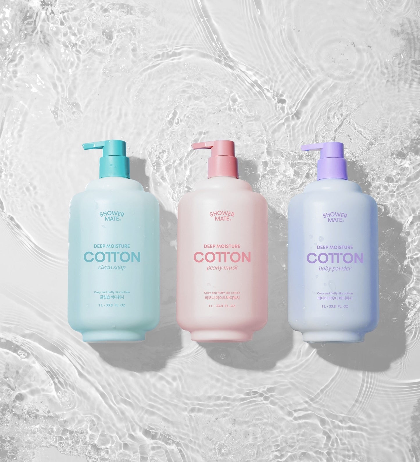 [showermate] Shower Mate Deep Moisture Cotton Body Wash 1L 3 types, choose 1
