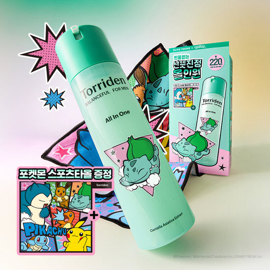 [Torriden] Toriden Balanceful for Men Cica Fresh All-in-One 200g Special (+Pokemon Sports Towel, Balanceful All-in-one 20g)