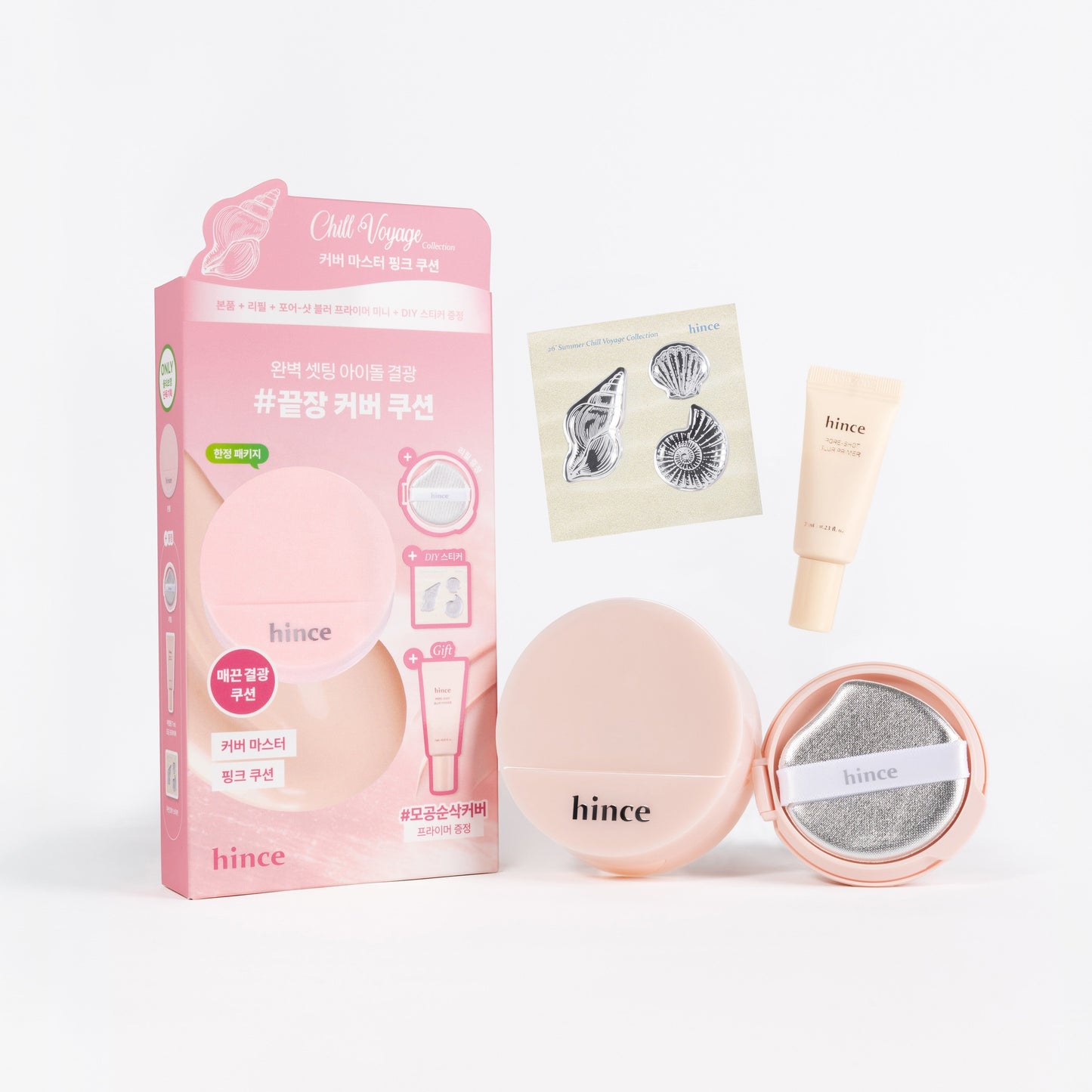 [Hince] Hins Cover Master Pink Cushion 5 Colors Limited Edition (+Refill+Primer Mini) (Chilvoyage Collection)