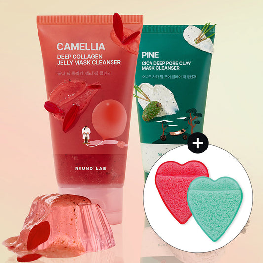 [Round Lab] Round Lab Camellia/Pine Pack Cleanser 150ml Special (+Cleansing Sponge Puff)
