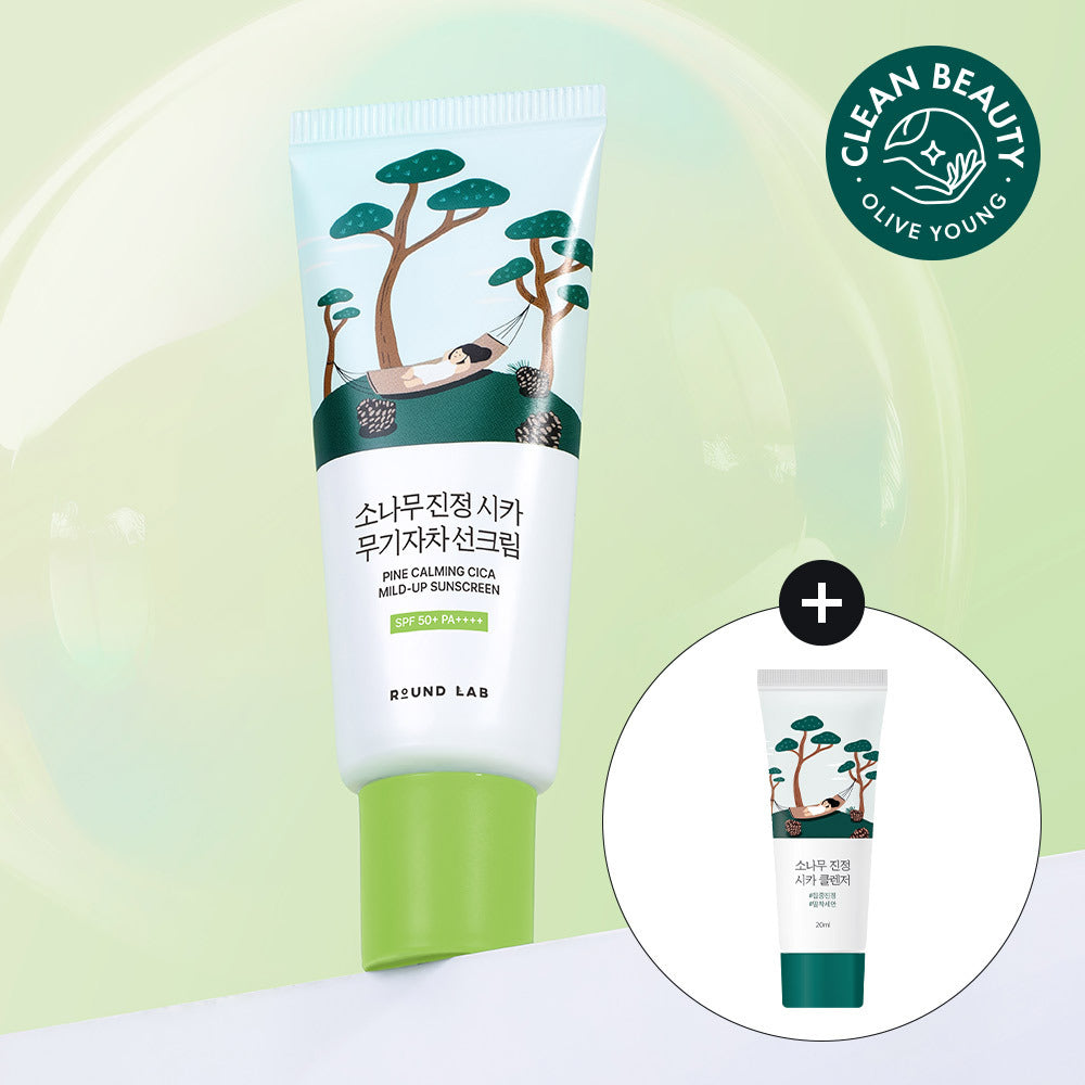[Round Lab] Round Lab Pine Soothing Cica Inorganic Sunscreen 40ml Special (+Pine Cleanser 10ml)