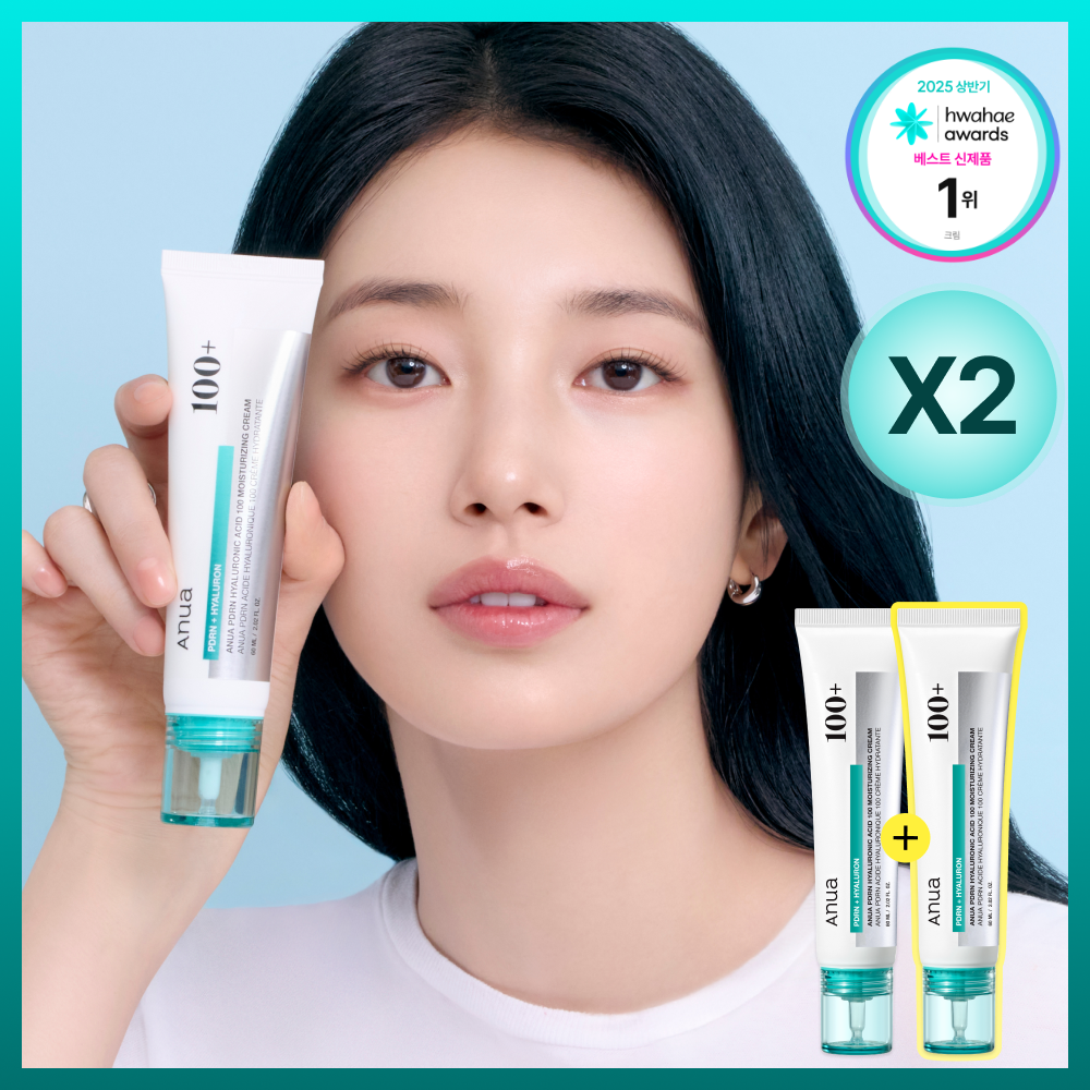 [Anua] PDRN Hyaluronic Acid 100 Moisture Cream Duo (60ml x 2)