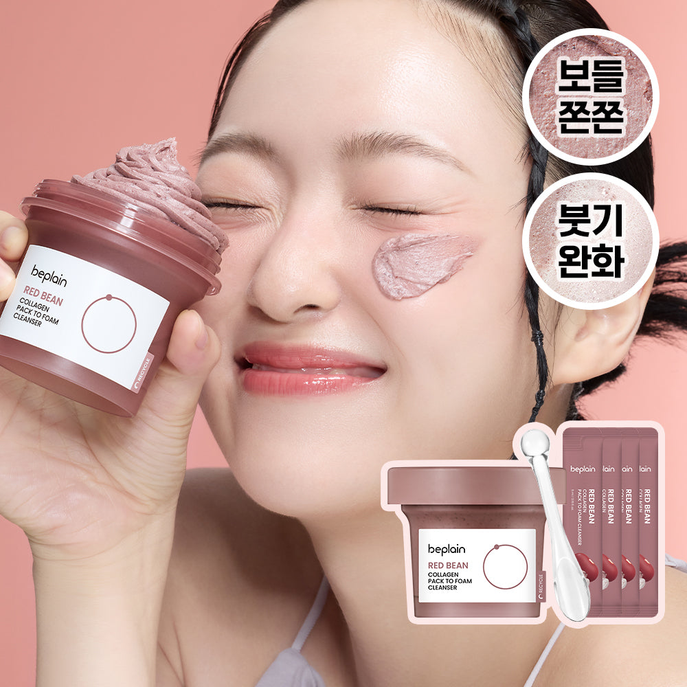 [Beplain] BePlain Red Bean Collagen Pack-to-Foam Cleanser 100ml Special (+5ml*4ea)