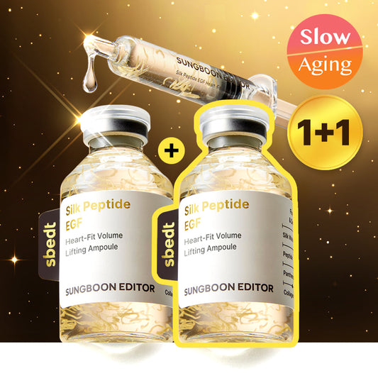 [SUNGBOON EDITOR] Ingredient Editor Silk Peptide EGF Heart Fit Volume Lifting Ampoule 40ml Double Plan
