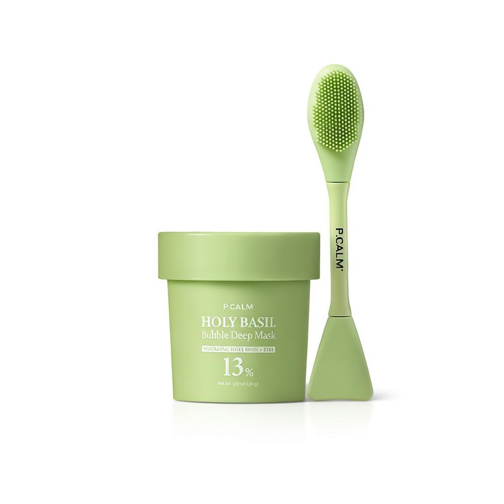 [p.calm] Picam Holy Basil Bubble Deep Mask 90g Special (+Dual Pore Brush)