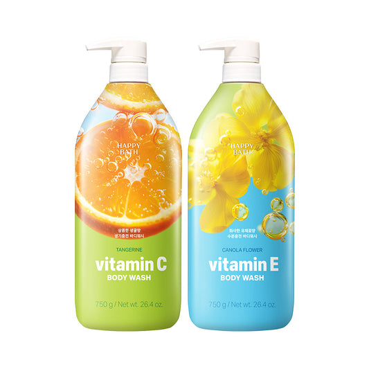 [Happybath] Happy Bath Vitamin Body Wash 750g, choose 2 types (fresh tangerine vitamin C/rape flower vitamin E)