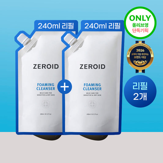 [ZEROID] Zeroid Foaming Cleanser 240ml refill 2 pack plan (total 480ml)