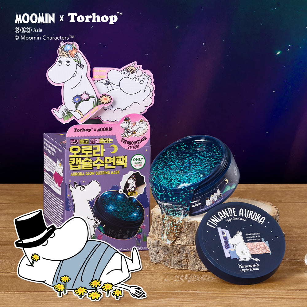 [Torhop] Thorhop Finland Aurora Night Sky Glow Sleeping Mask 60g special (+ 2 Moomin hair fixing sheets provided)