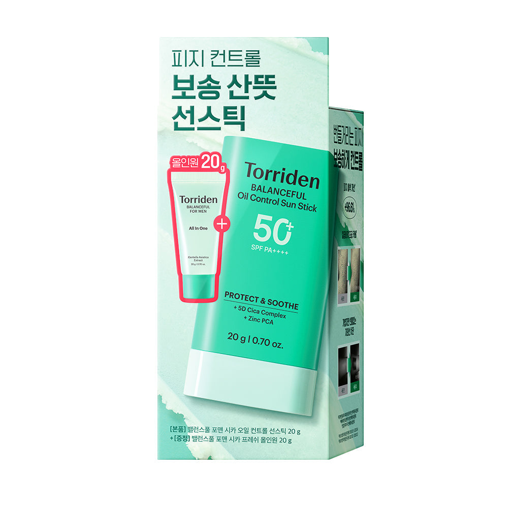 [Torriden] Toriden Balanceful for Men Cica Oil Control Sun Stick 20g special (+ Bulbasaur luggage tag, all-in-one 20g)