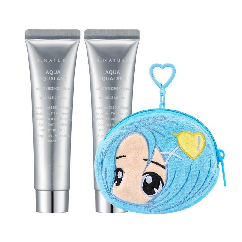 [S NATURE] S-Nature Aqua Squalane Moisturizing Cream 60ml Double Plan (+Valen Pouch Key Ring)
