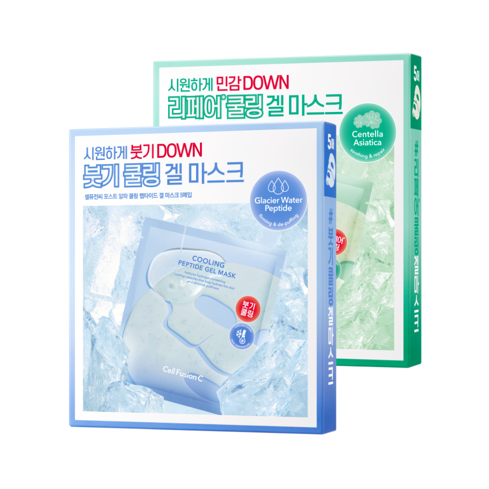 [Cell Fusion C] Cellfusion C Post Alpha Cooling Gel Mask, 5 sheets, 2 types (Cooling Peptide/Cica Cooling Protein)