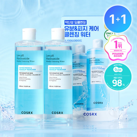 [COSRX] COSRX Mildly Acidic Niacinamide Micellar Cleansing Water 400ml 2 Pack Special