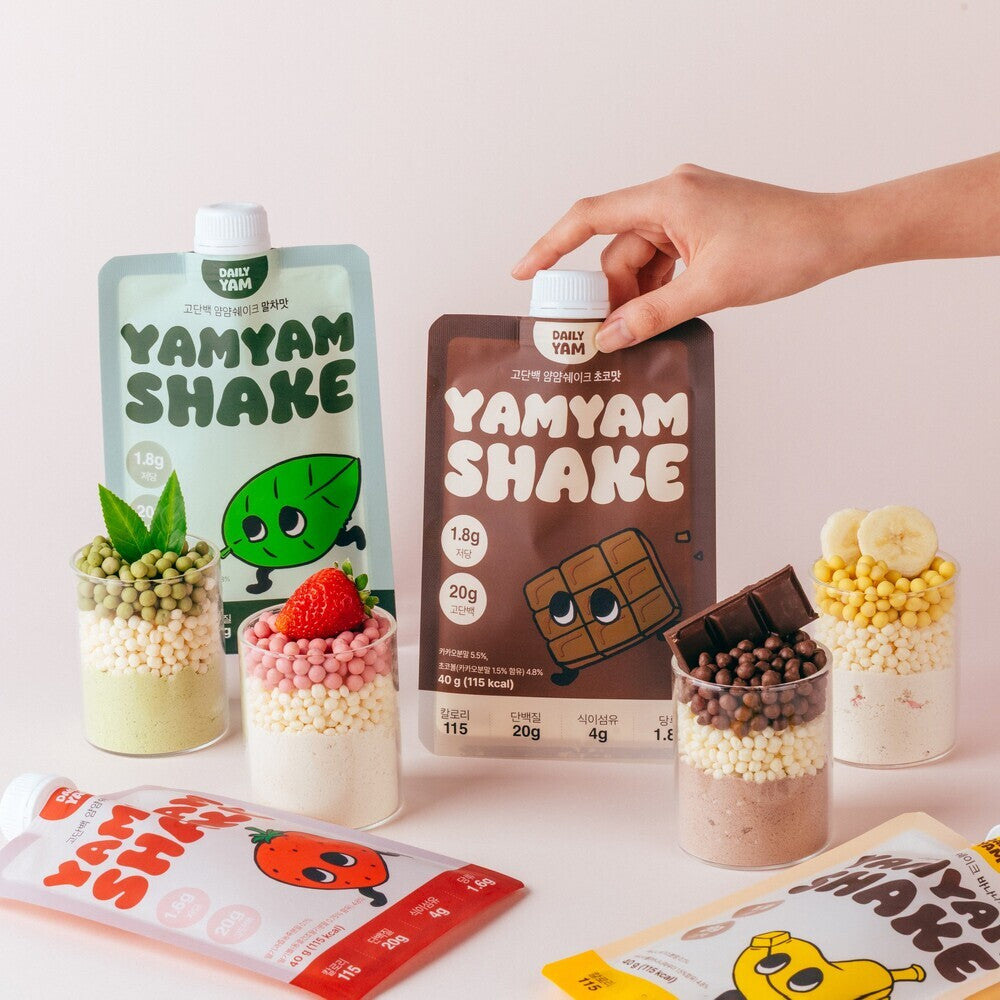 [DAILYYAM] Choose 1 of 5 Daily Yam high-protein Yum Yum shakes (strawberry, matcha, banana, injeolmi, chocolate)