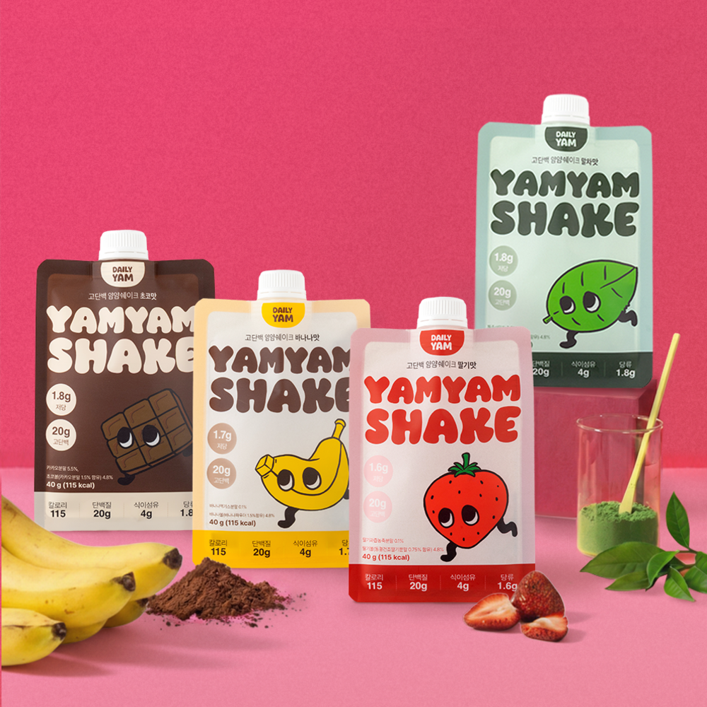 [DAILYYAM] Choose 1 of 5 Daily Yam high-protein Yum Yum shakes (strawberry, matcha, banana, injeolmi, chocolate)