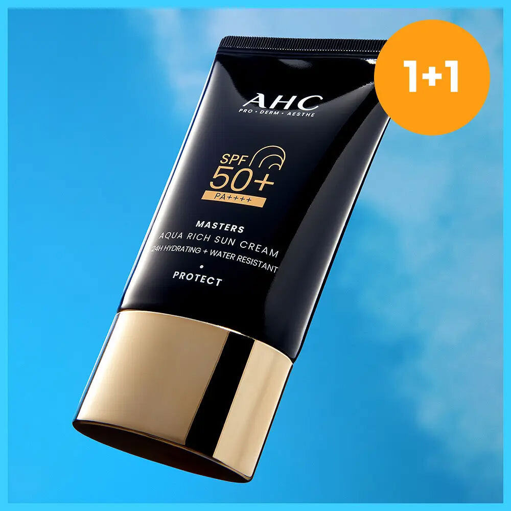 [AHC] AHC Masters Aqua Rich Sun Cream 50ml 1+1 Special (+Pikachu Pin Mirror)