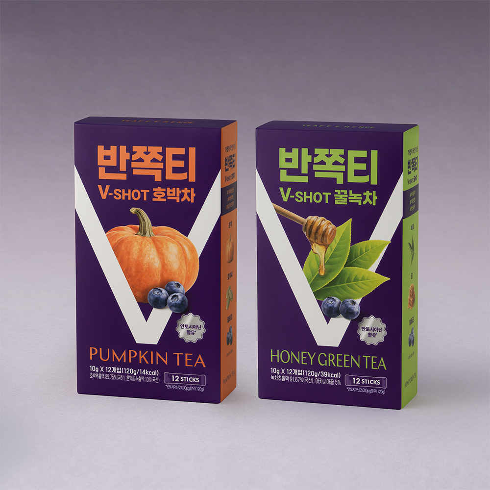 [TEAFFERENCE] Tiference Half Tee V-SHOT 12 pieces, 2 types (pumpkin tea/honey green tea)