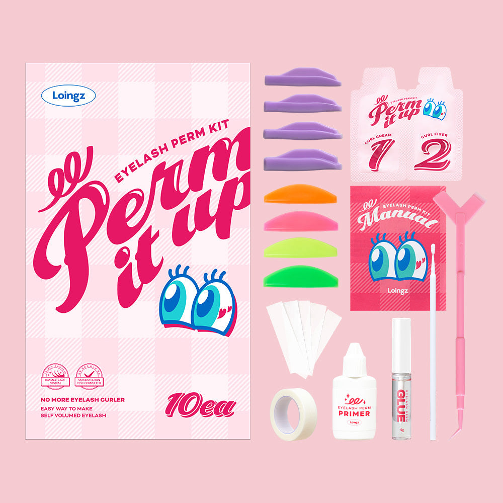 [Loingz] Rowing's Perm It Up Eyelash Perm Kit 10 servings (L curl + C curl)