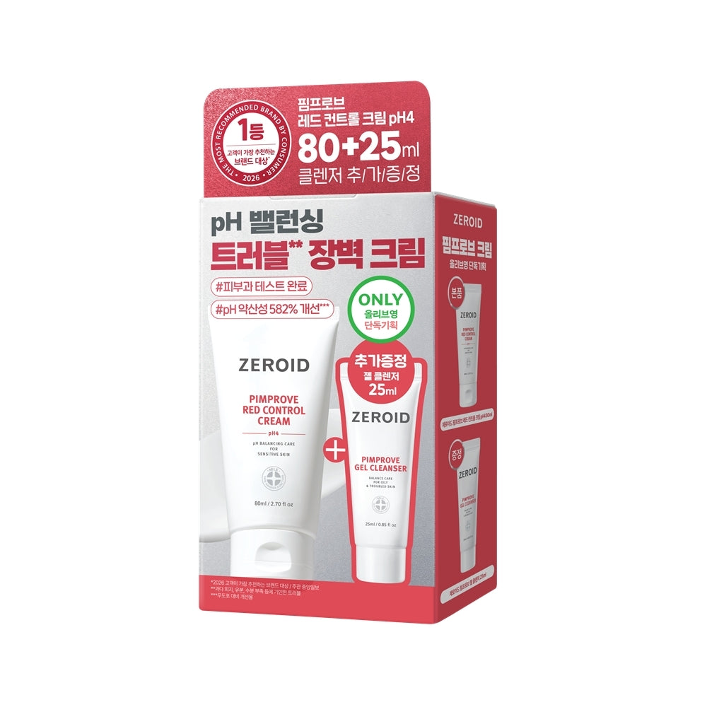 [ZEROID] Zeroid Pimprov Red Control Cream pH4 80ml Special (+ Gel-Reiniger 25ml)