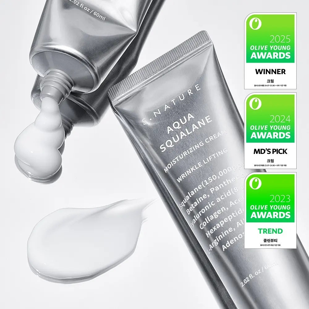 [S NATURE] S-Nature Aqua Squalane Moisturizing Cream 60ml Double Plan (+ Moisturizing Cream 10ml)