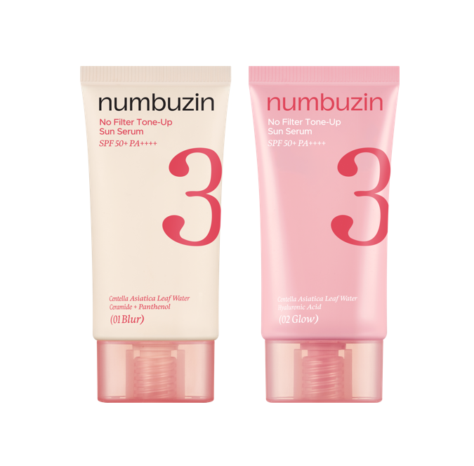 [NUMBUZIN] Numbers In No. 3 Porcelain Tone Up Beige Sun Cream 50ml Double Plan 2 Types (Blur/Glow)
