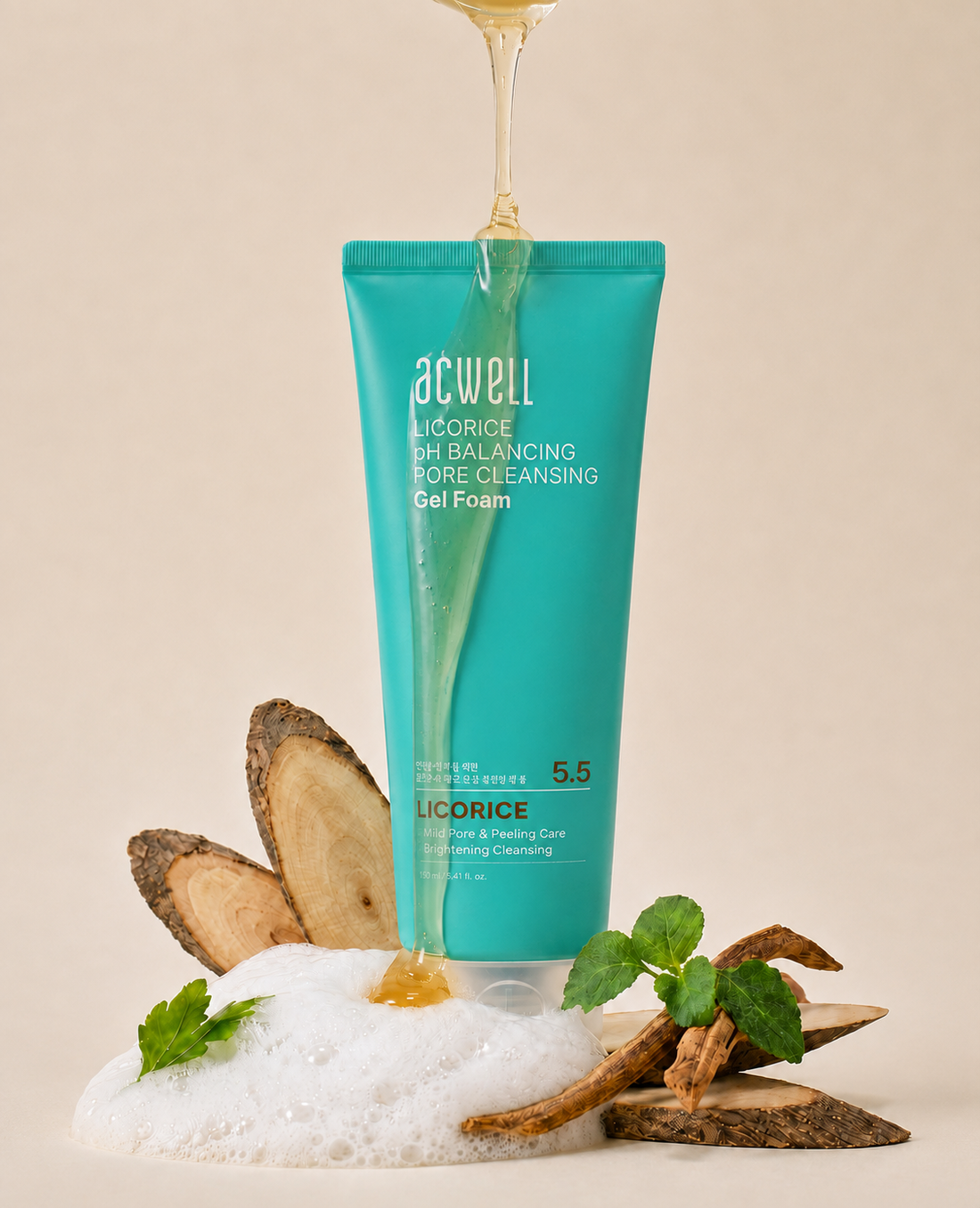 ACWELL Licorice Water pH Balancing Pore Cleansing Gel Foam 160mL