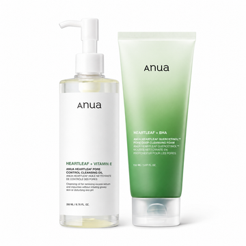 Anua Heartleaf cleansing oil 200ml and Quercetinol pore cleansing foam 150ml set