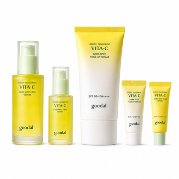 goodal Green Tangerine Radiance Serum + Cream Set product set on white background