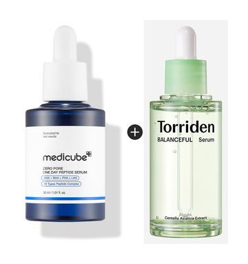 Medicube Zero Pore Serum and Torriden Balanceful Serum, the two items in this set