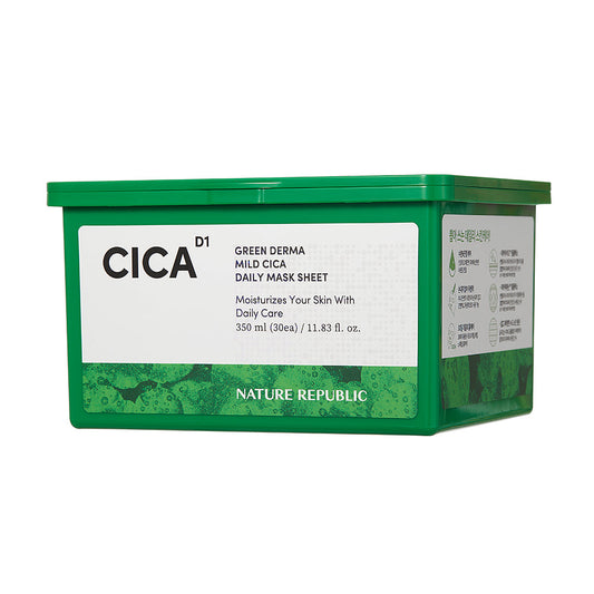 [Nature Republic] Green Derma Mild Cica Daily Mask Pack (30 sheets)