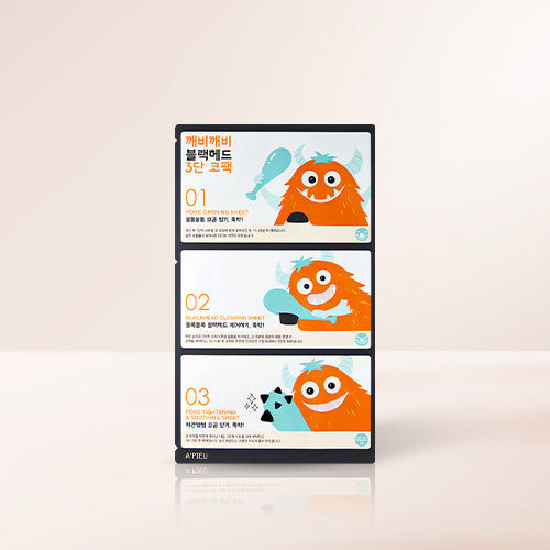 [A'PIEU] Kaebikkaebi blackhead 3-stage nose pack, 3 packs