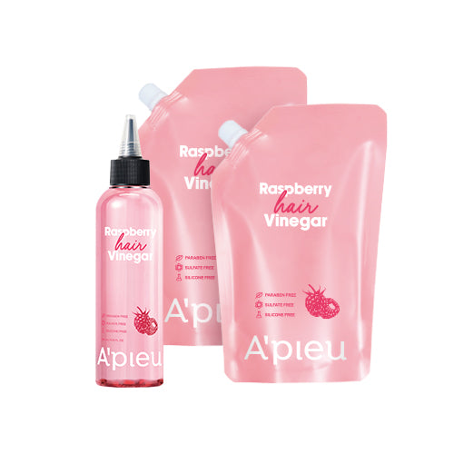 [A'PIEU] Raspberry Hair Vinegar Main Product & Refill Set