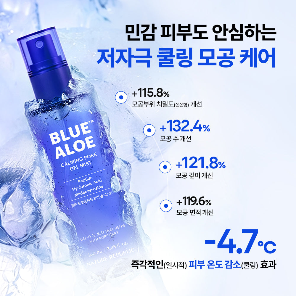 [Nature Republic] Blue Aloe Calming Pore Gel Mist + Free product